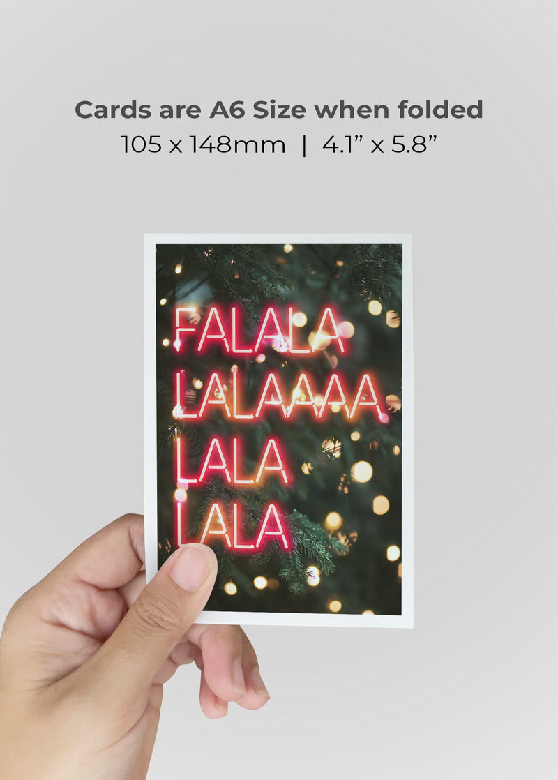 Falalalala Neon A6 Christmas Greetings Card