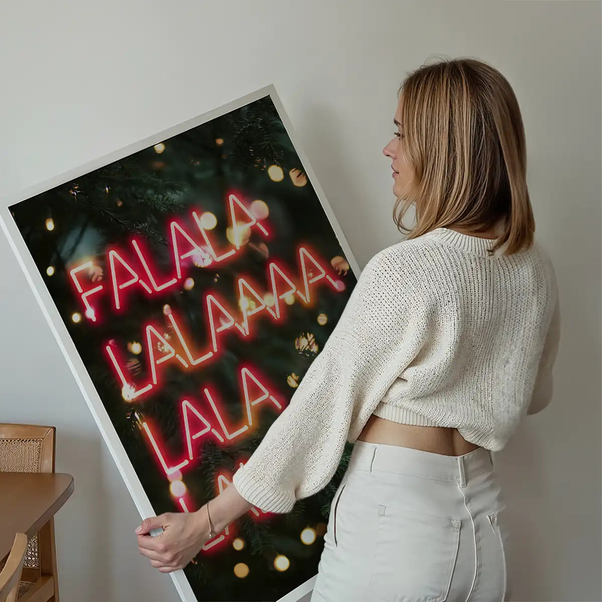 Falalalala Neon Christmas Print