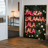 Falalalala Neon Christmas Print
