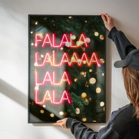 Falalalala Neon Christmas Print