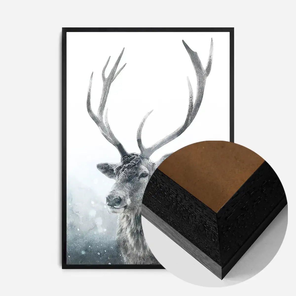 Reindeer Snow Portrait Christmas Print
