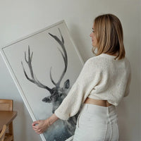 Reindeer Snow Portrait Christmas Print