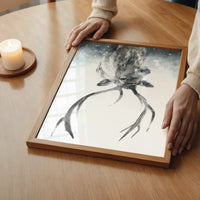 Reindeer Snow Portrait Christmas Print