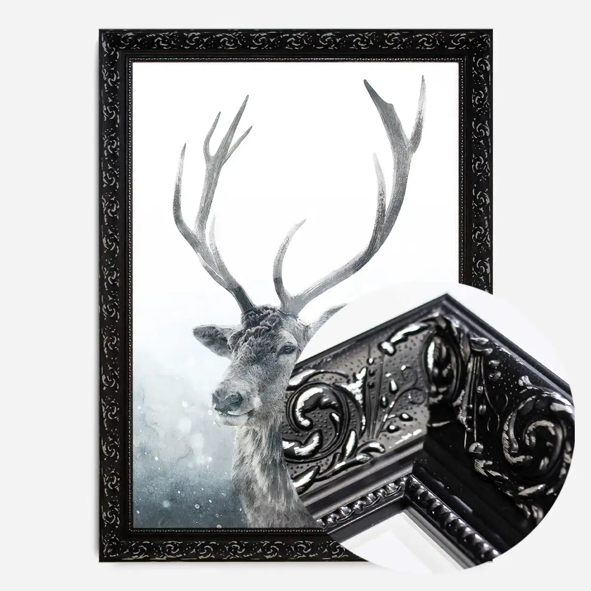 Reindeer Snow Portrait Christmas Print