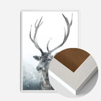 Reindeer Snow Portrait Christmas Print
