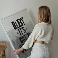 Baby It's Cold Outside Vintage Typography Christmas Print