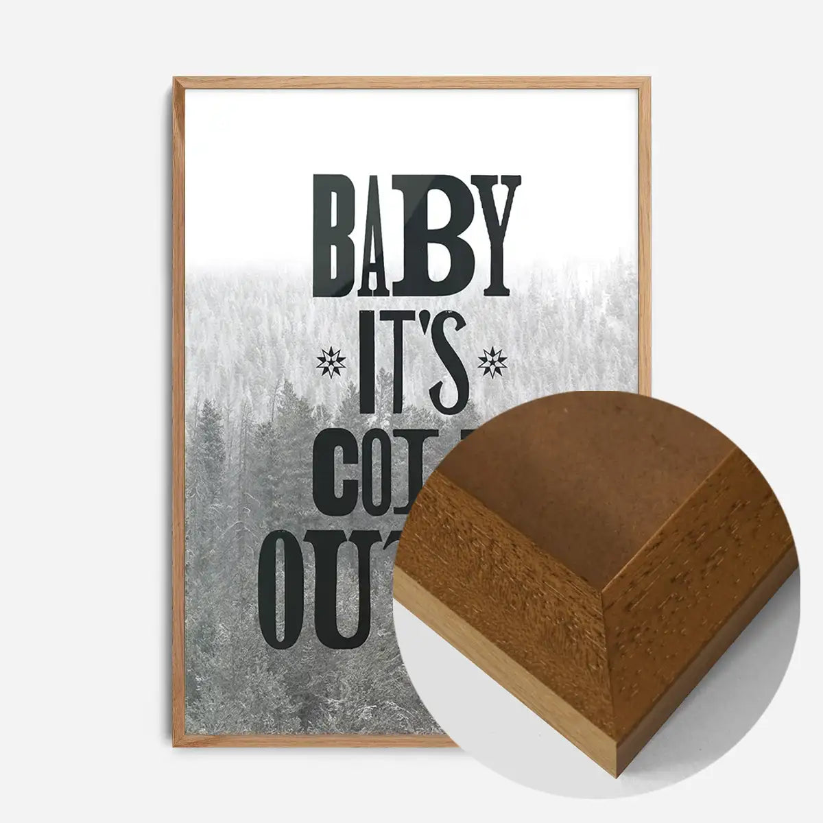Baby It's Cold Outside Vintage Typography Christmas Print