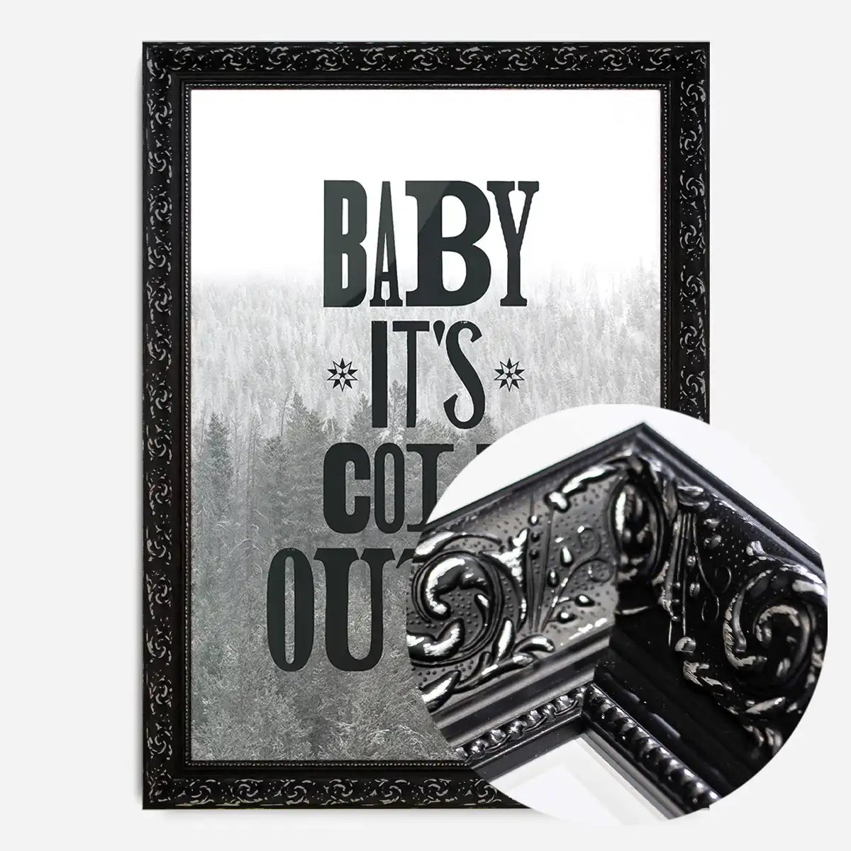 Baby It's Cold Outside Vintage Typography Christmas Print