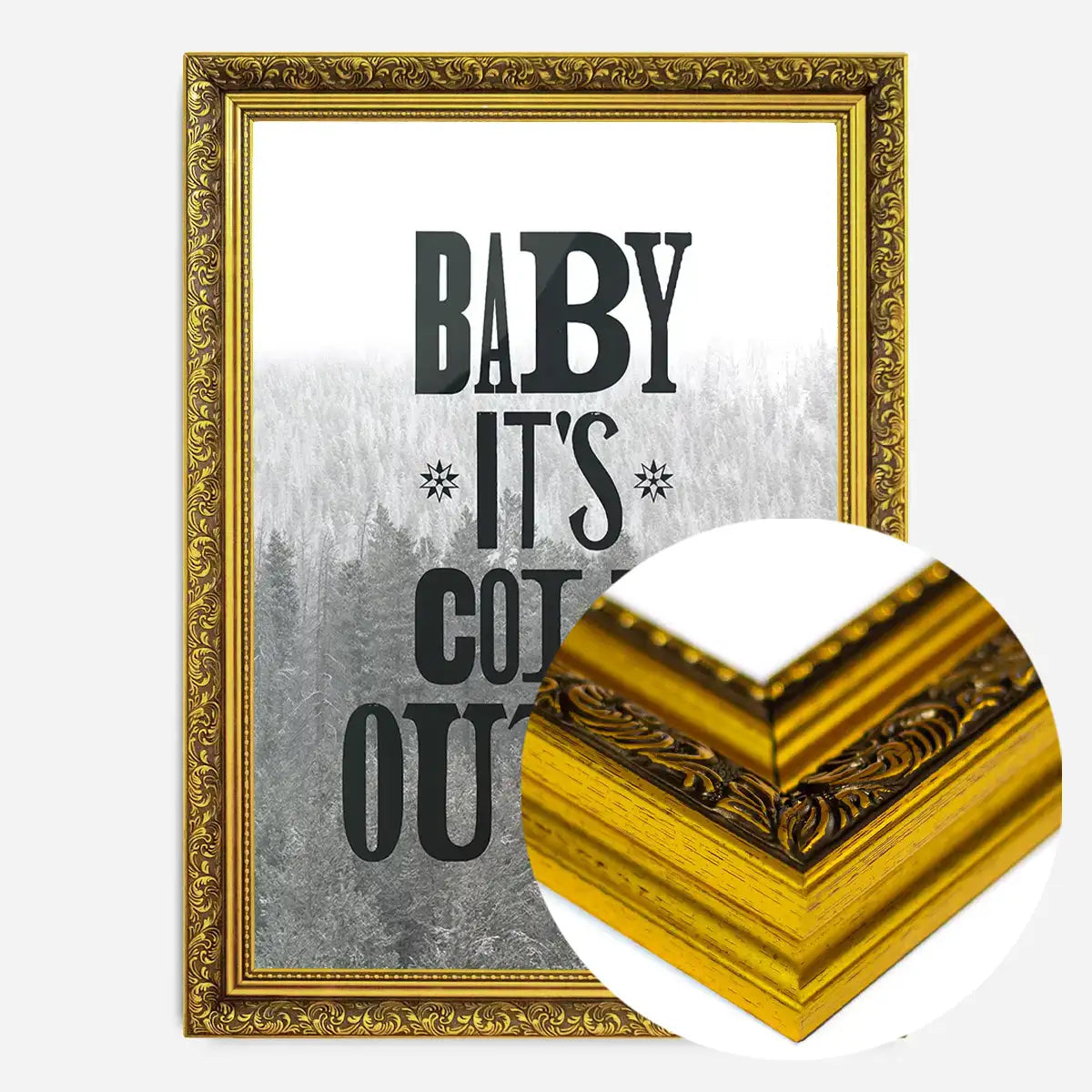 Baby It's Cold Outside Vintage Typography Christmas Print