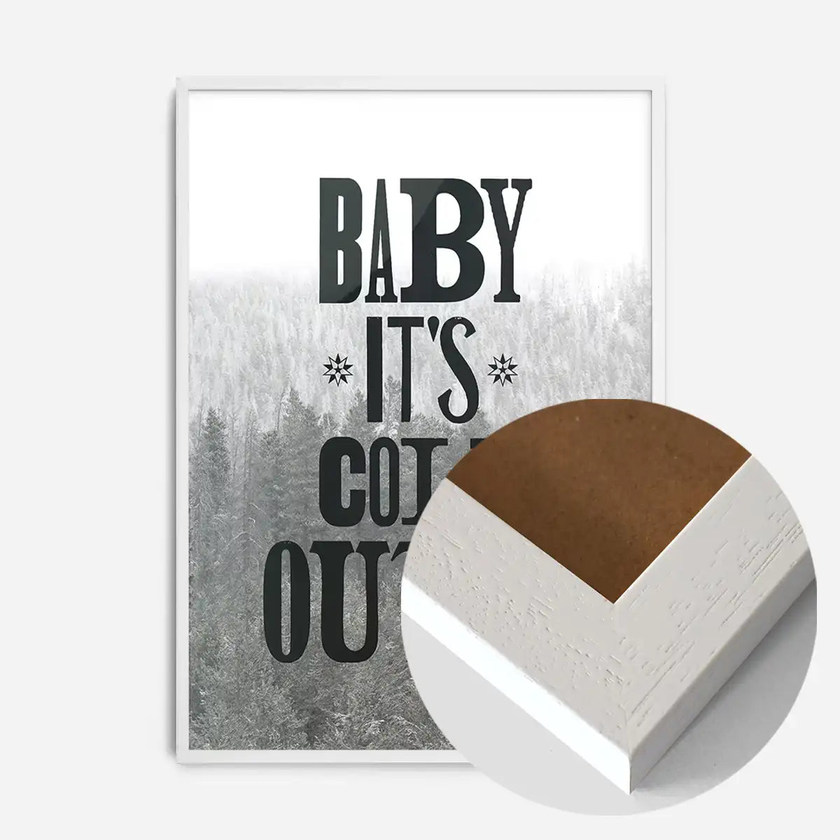 Baby It's Cold Outside Vintage Typography Christmas Print