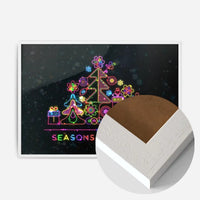 Seasons Greetings Neon Christmas Tree Print