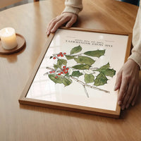 The Most Wonderful Time Of Year Holly Christmas Print