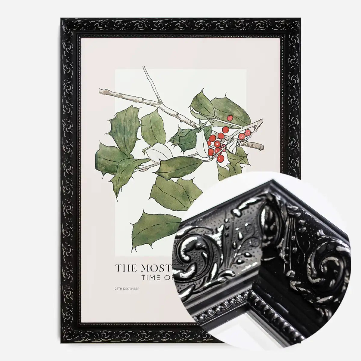 The Most Wonderful Time Of Year Holly Christmas Print