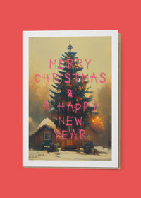 Spraypaint Christmas Tree A6 Christmas Greetings Card