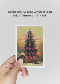 Spraypaint Christmas Tree A6 Christmas Greetings Card