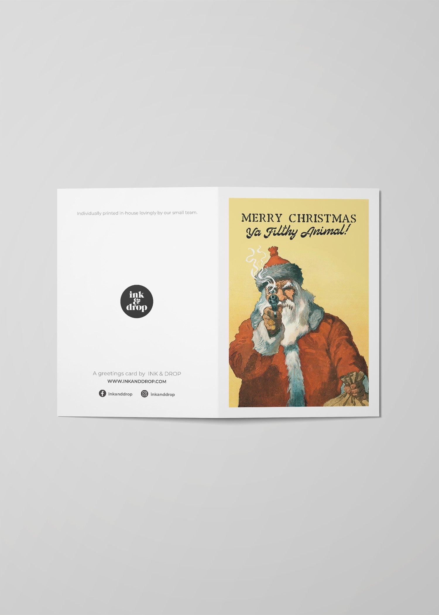 Merry Christmas Filthy Animal Santa A6 Christmas Greetings Card