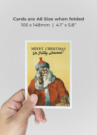 Merry Christmas Filthy Animal Santa A6 Christmas Greetings Card