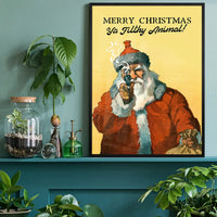 Bad Santa Merry Christmas Filthy Animal Print