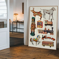 Vintage Christmas Toys Print