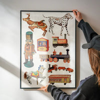 Vintage Christmas Toys Print