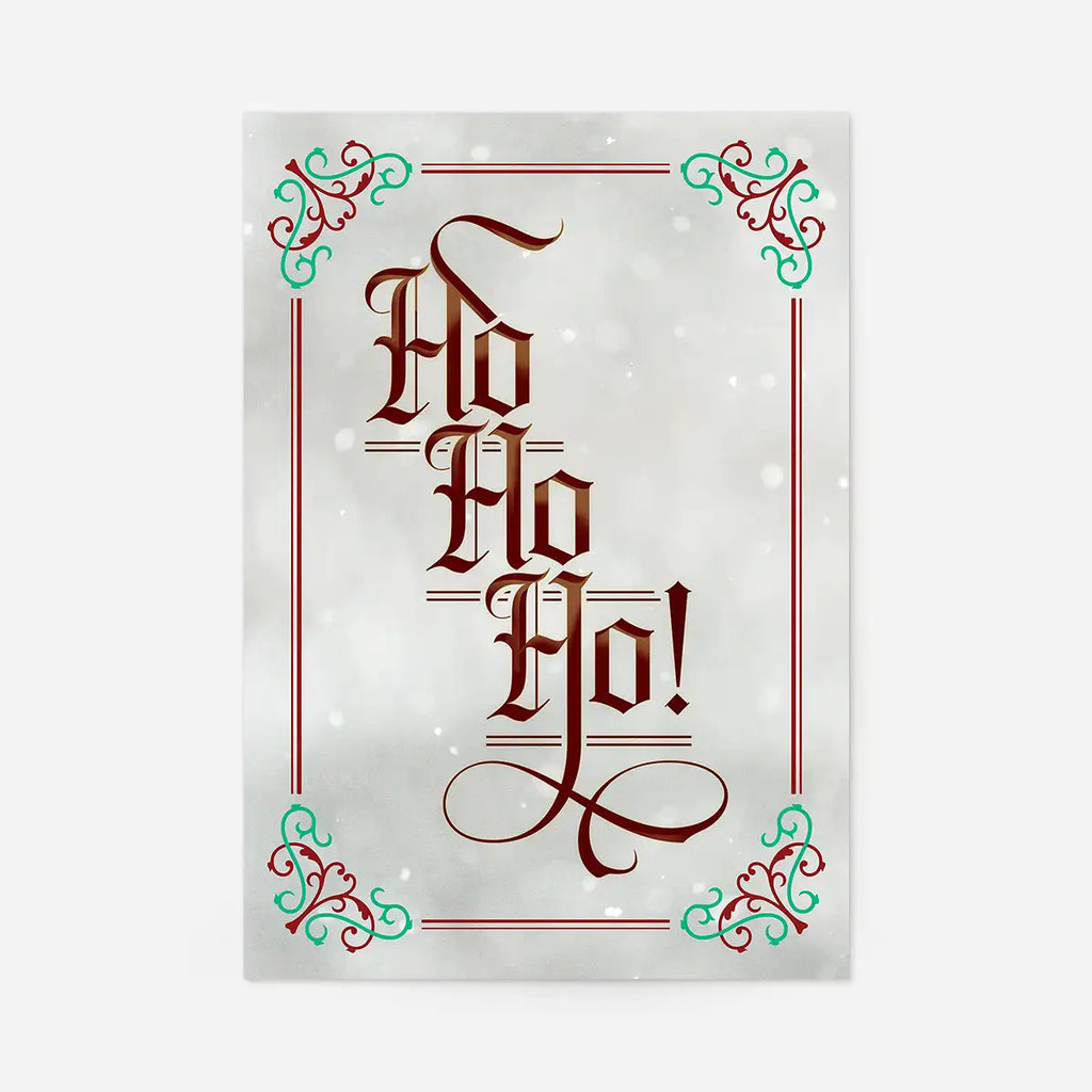 Ho Ho Ho Gothic Text Christmas Print