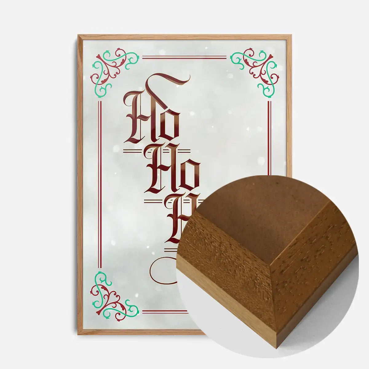 Ho Ho Ho Gothic Text Christmas Print White