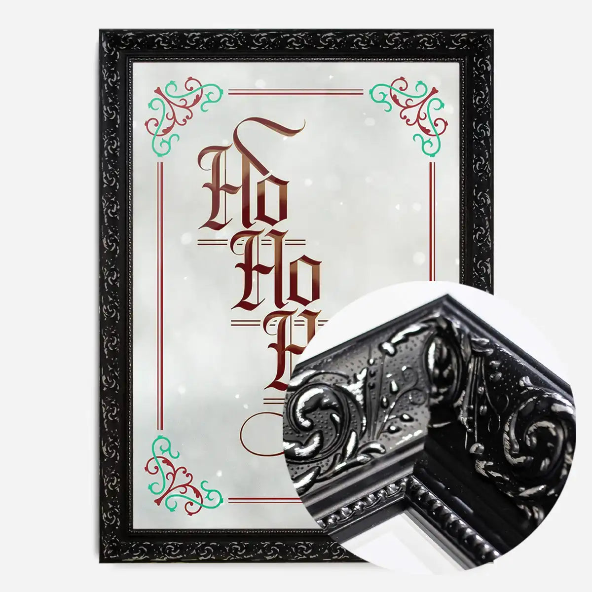 Ho Ho Ho Gothic Text Christmas Print White