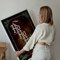 Ho Ho Ho Gothic Text Christmas Print Dark