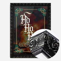 Ho Ho Ho Gothic Text Christmas Print Dark