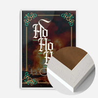 Ho Ho Ho Gothic Text Christmas Print Dark