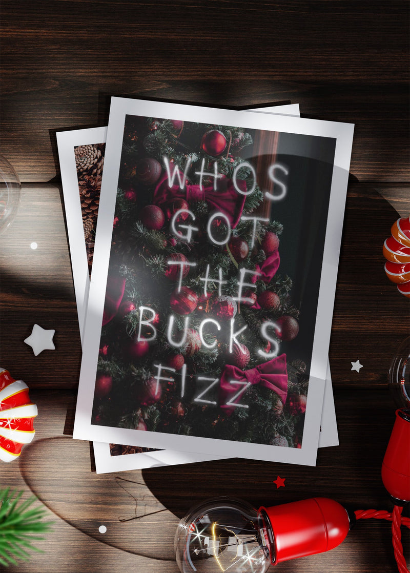 Bucks Fizz Spraypaint A6 Christmas Greetings Card