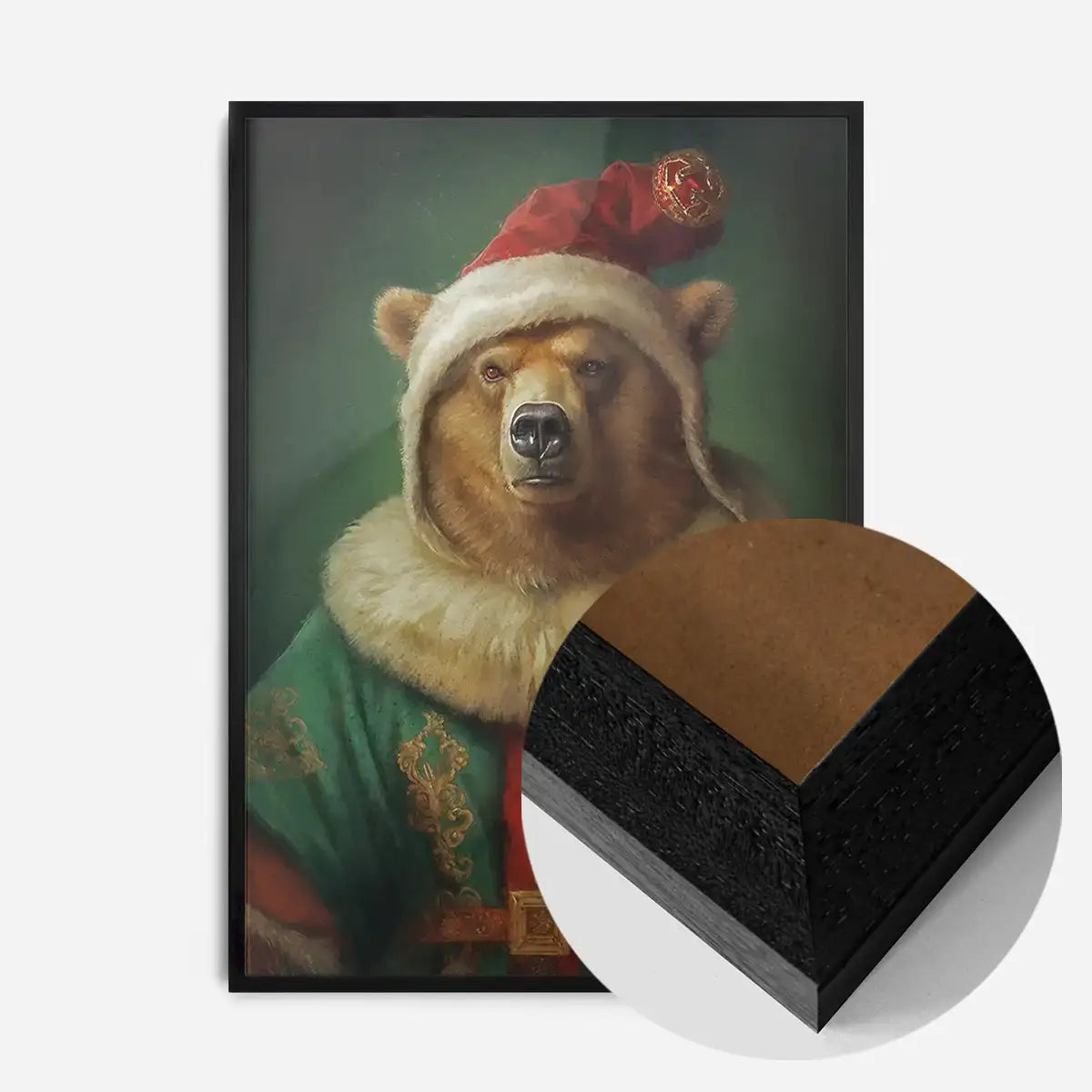 Christmas Bear Animal Portrait Print