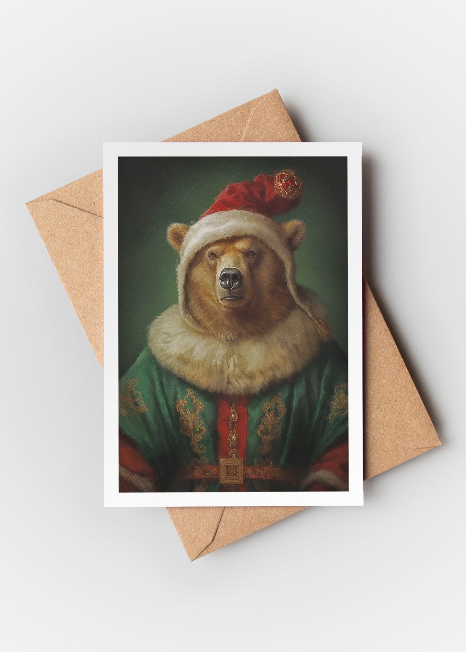 Bear Portrait A6 Christmas Greetings Card