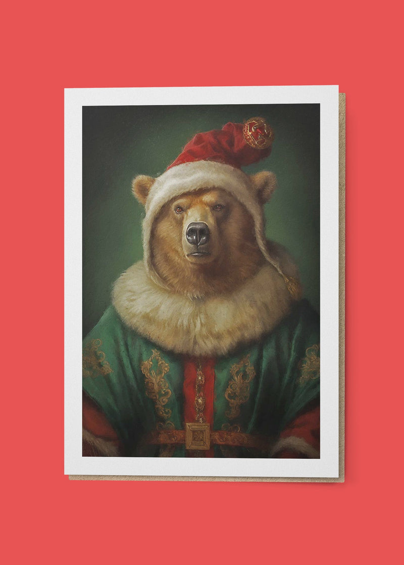 Bear Portrait A6 Christmas Greetings Card