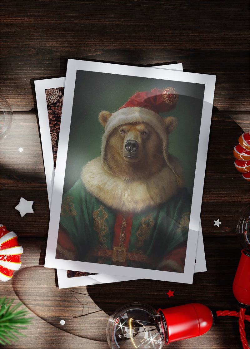 Bear Portrait A6 Christmas Greetings Card