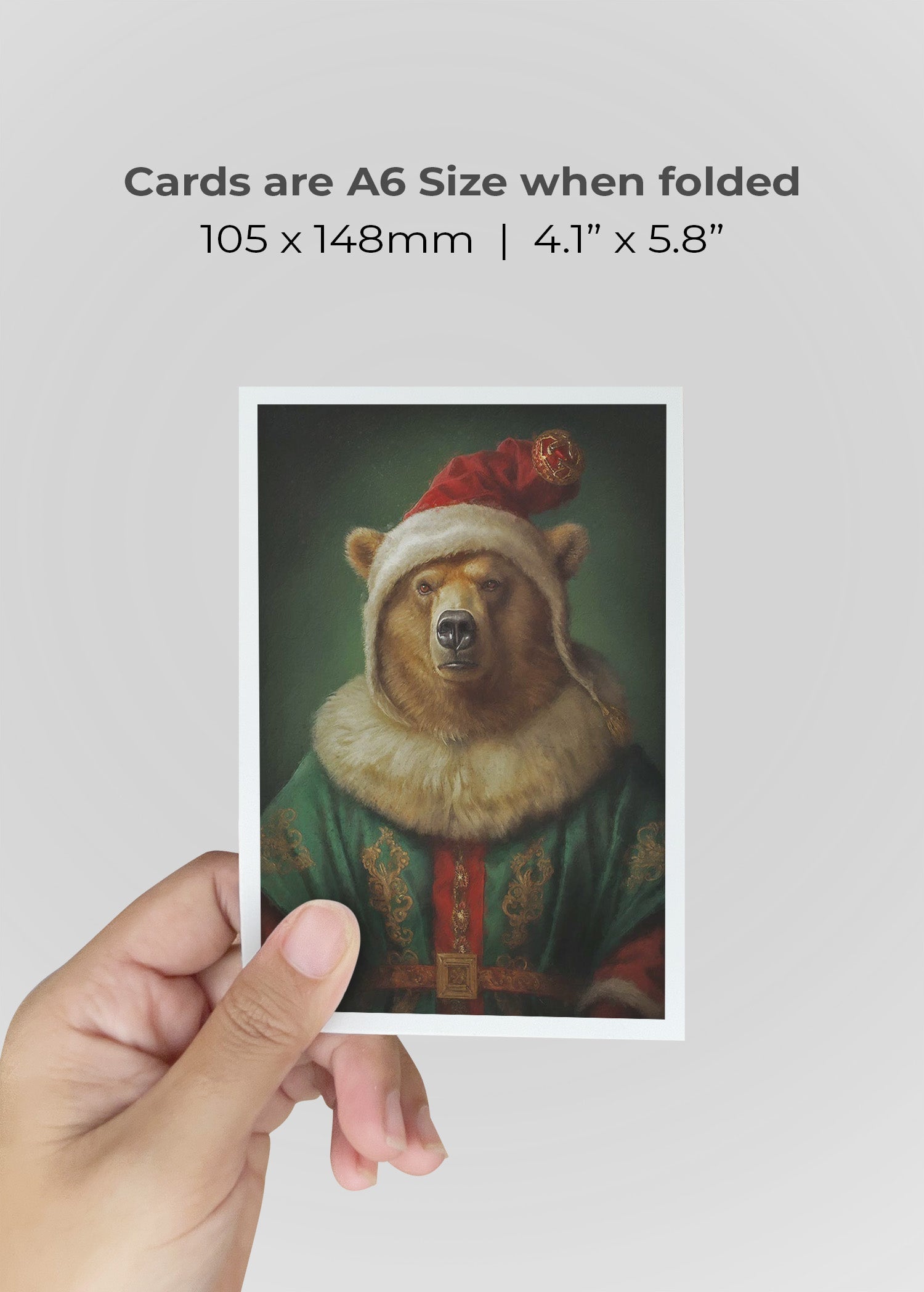 Bear Portrait A6 Christmas Greetings Card