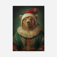 Christmas Bear Animal Portrait Print