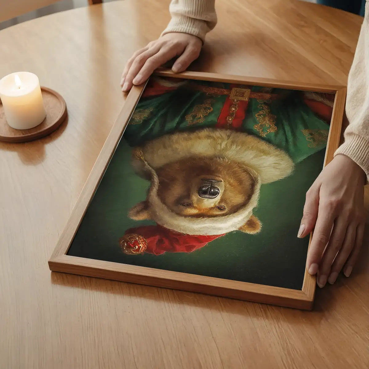Christmas Bear Animal Portrait Print