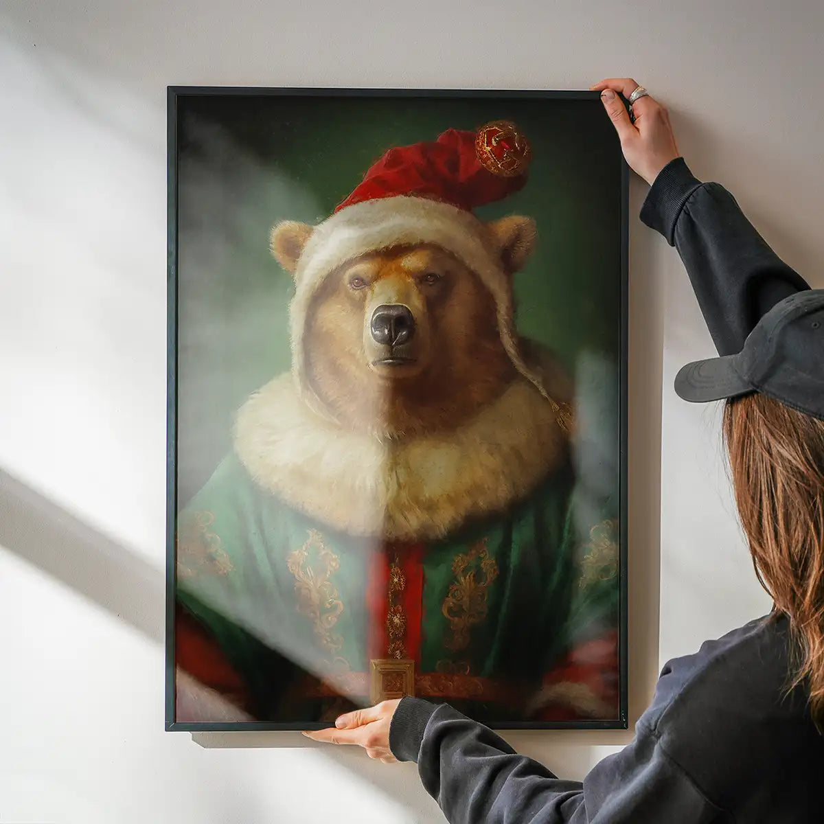 Christmas Bear Animal Portrait Print