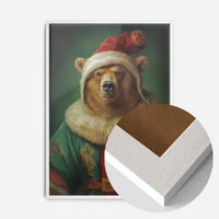 Christmas Bear Animal Portrait Print
