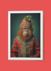 Orangutan A6 Christmas Greetings Card