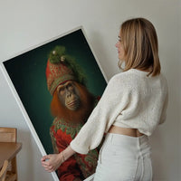 Christmas Orangutan Animal Portrait Print