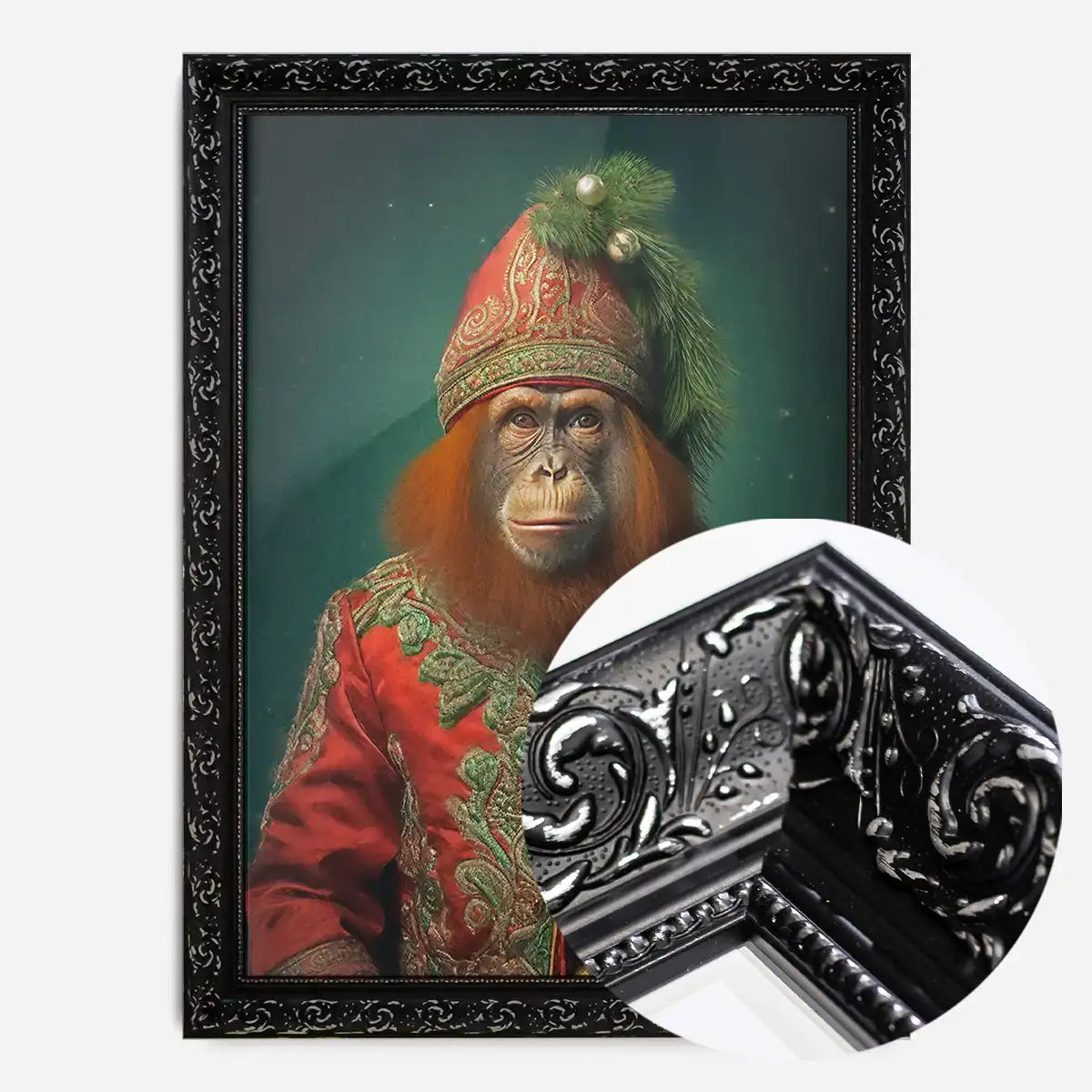 Christmas Orangutan Animal Portrait Print