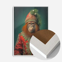 Christmas Orangutan Animal Portrait Print