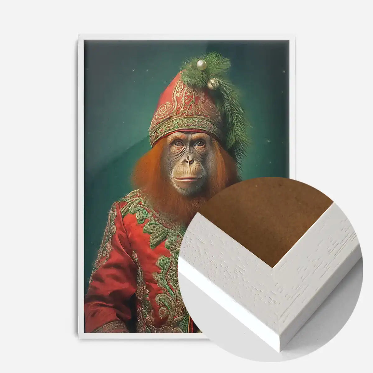 Christmas Orangutan Animal Portrait Print