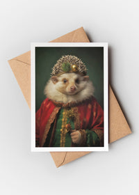 Hedgehog Sign A6 Christmas Greetings Card