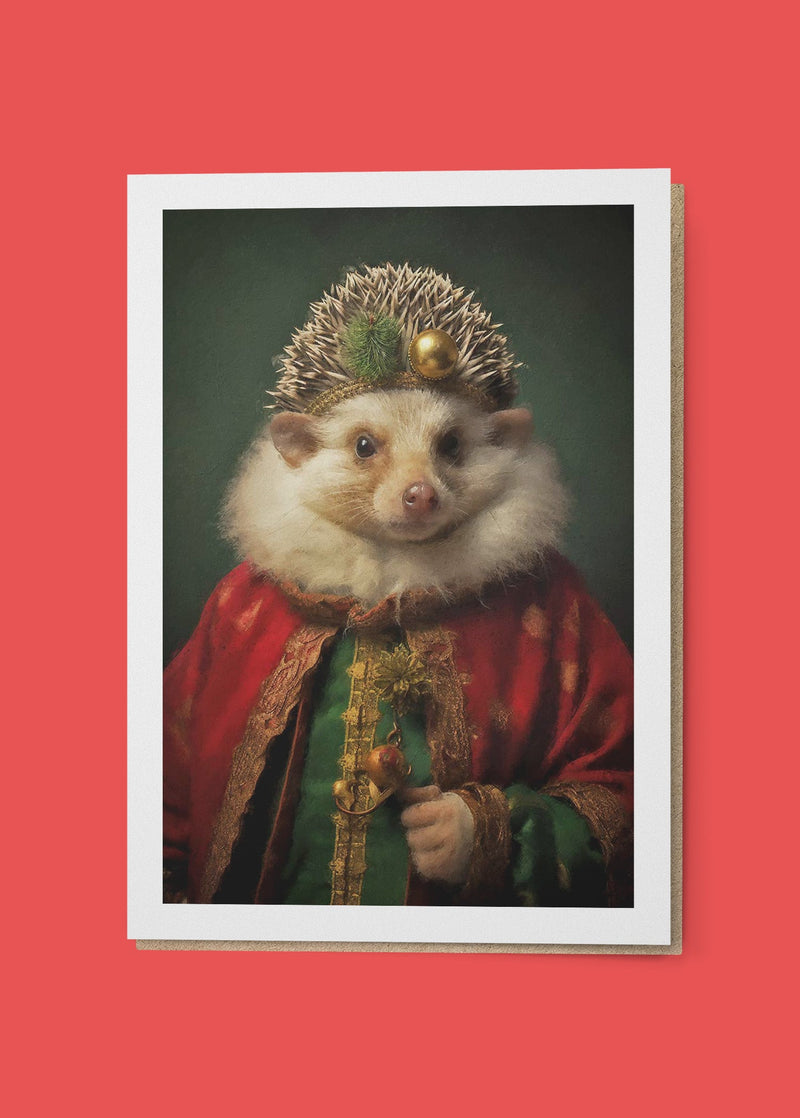 Hedgehog Sign A6 Christmas Greetings Card