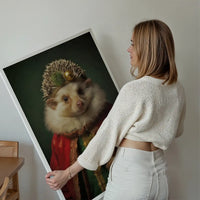Christmas Hedgehog Animal Portrait Print