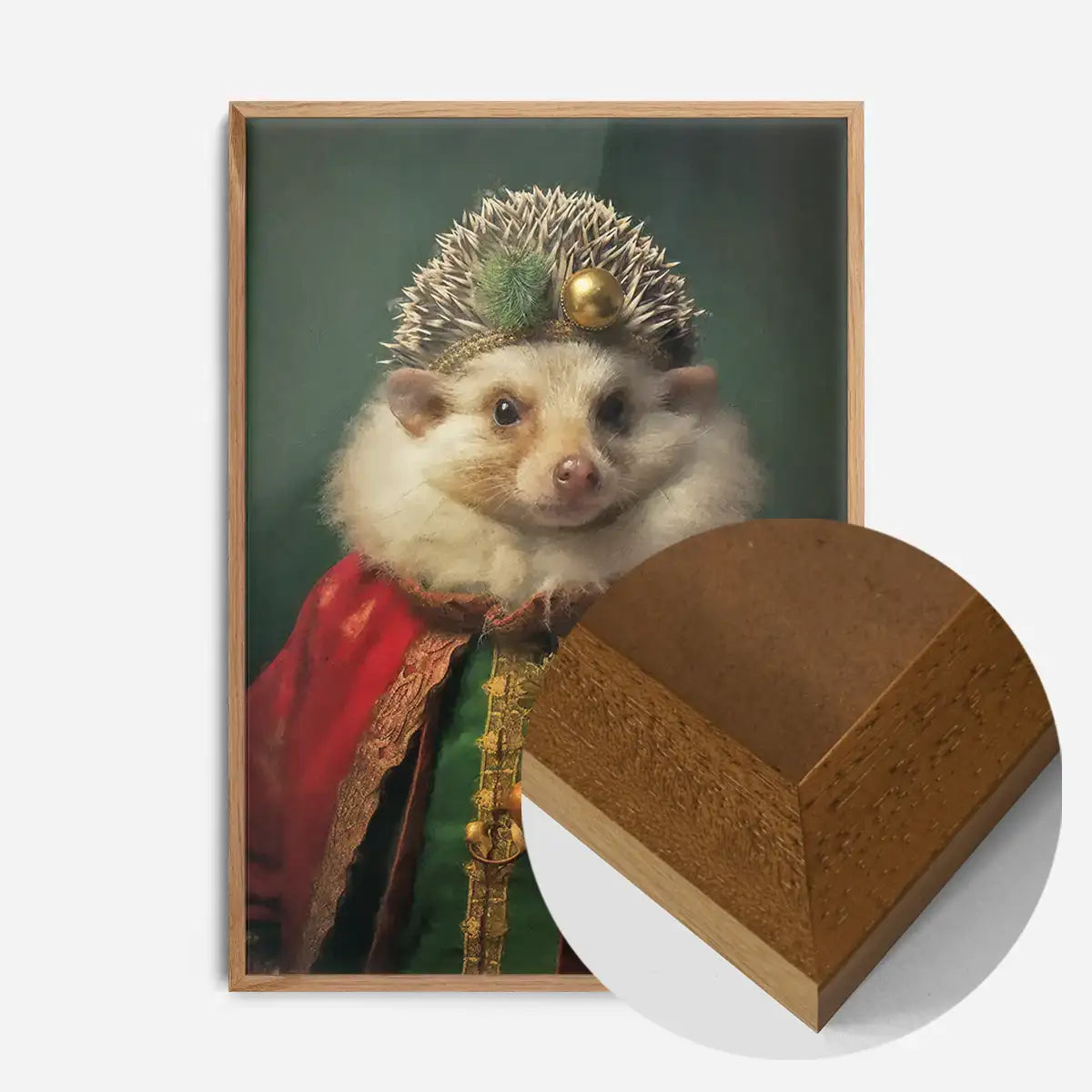 Christmas Hedgehog Animal Portrait Print