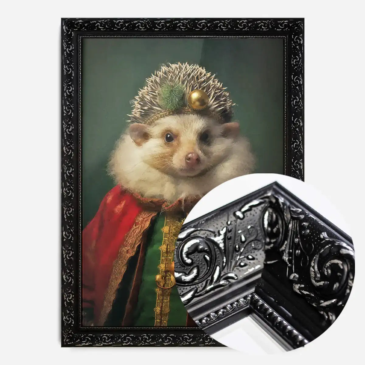 Christmas Hedgehog Animal Portrait Print